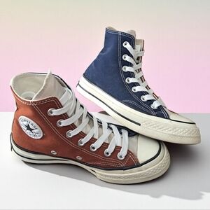 Converse Chuck Taylor All ✨️ Star High Top  Mismatched Tan & Navy Unisex